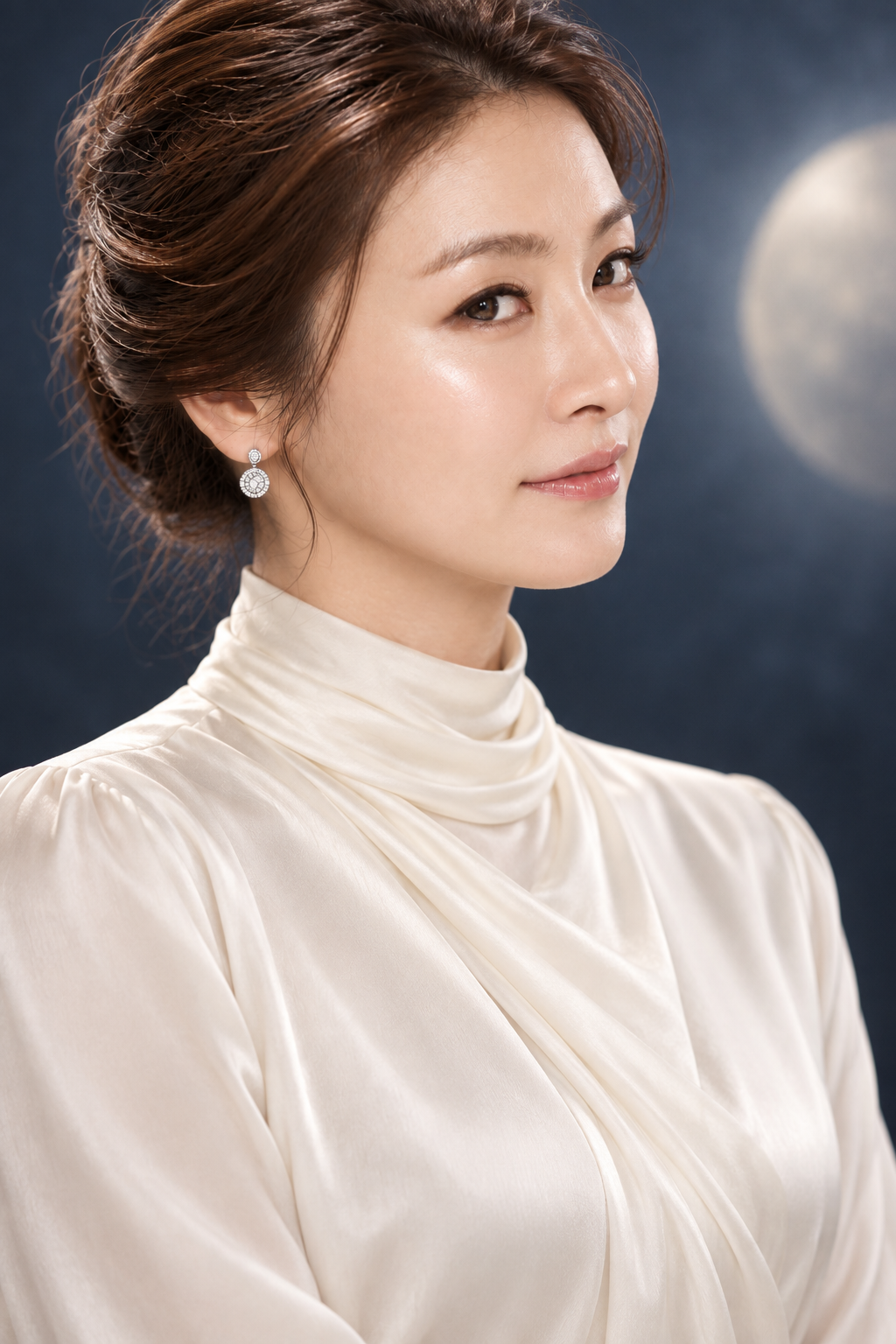 장식선 없이 자연스러운 피부 표현을 보여주는 에이뮬라 콘셉트 모델 이미지